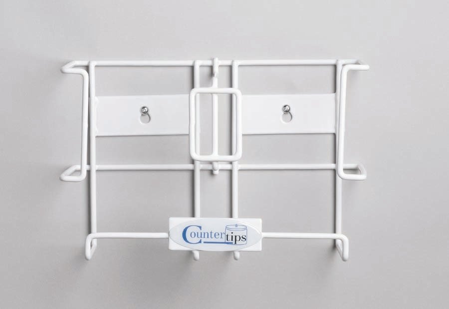 Glove Box Holder Countertips™ Horizontal or Vertical Mounted 2-Box Capacity White 7-1/2 X 11-3/4 Inch Coated Wire