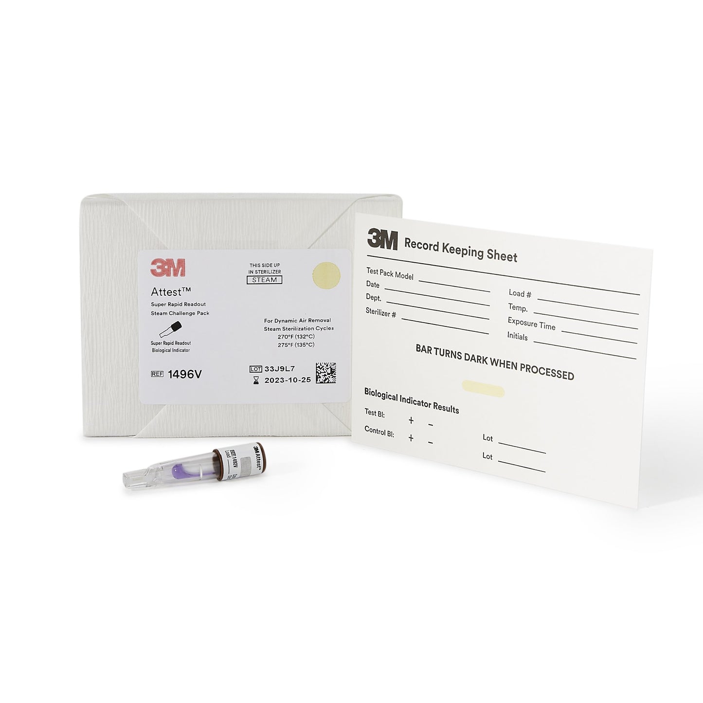 Attest™ Super Rapid Readout Sterilization Indicator Challenge Pack Steam