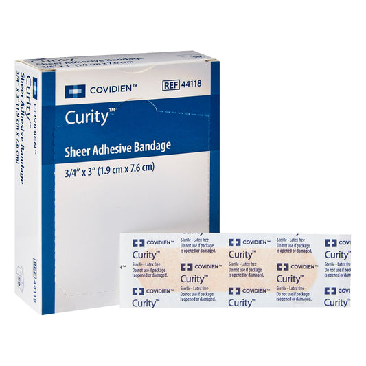 Adhesive Strip Curity™ Plastic Sheer 3/4 X 3 Inch Sterile