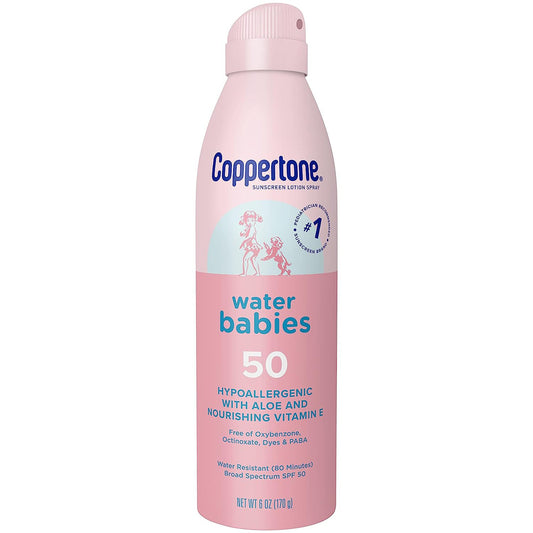 Sunscreen Coppertone® Water Babies SPF 50 Liquid 6 oz. Aerosol Can