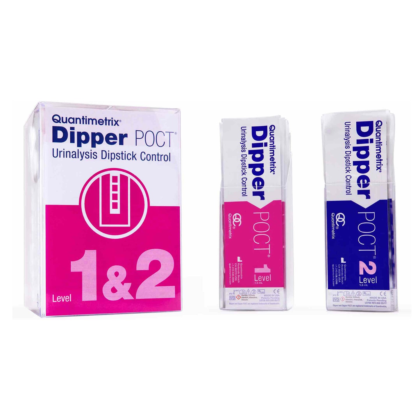 Urine Chemistry Control Set Quantimetrix Dipper POCT 2 Levels 20 X 1.5 mL