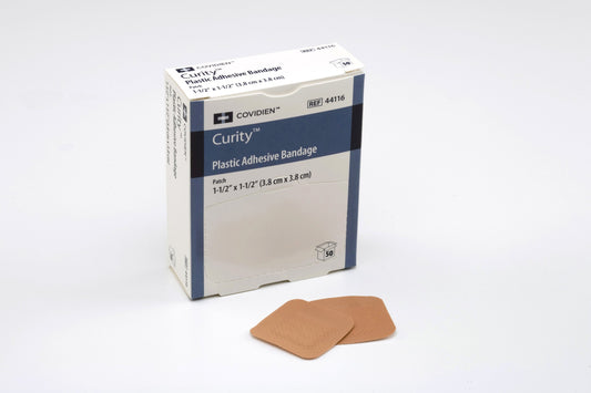 Adhesive Spot Bandage Curity™ Plastic Tan 1-1/2 Inch Sterile
