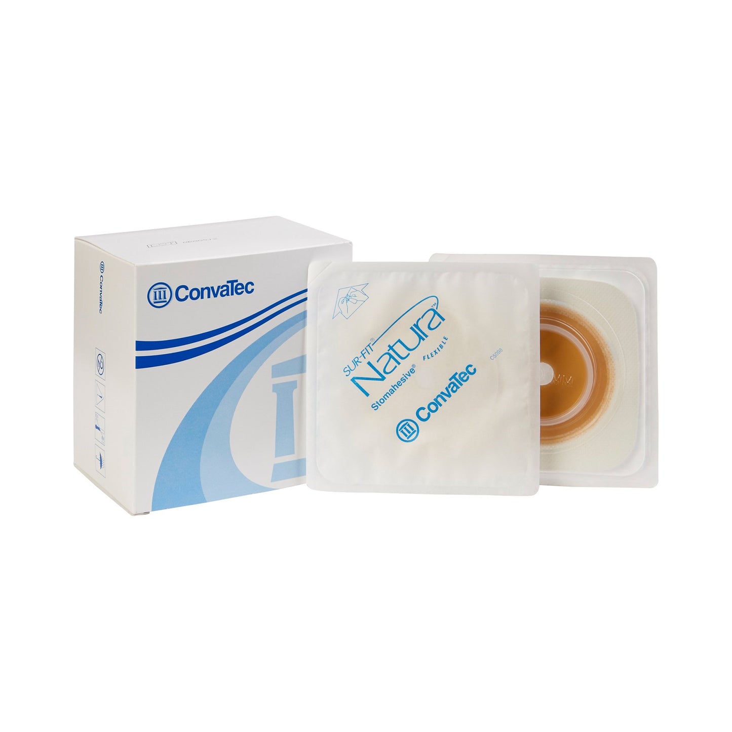Ostomy Barrier Sur-Fit Natura® Trim to Fit, Standard Wear Stomahesive® Adhesive 45 mm Flange Sur-Fit® Natura® System Hydrocolloid Up to 1 to 1-1/4 Inch Opening 4 X 4 Inch