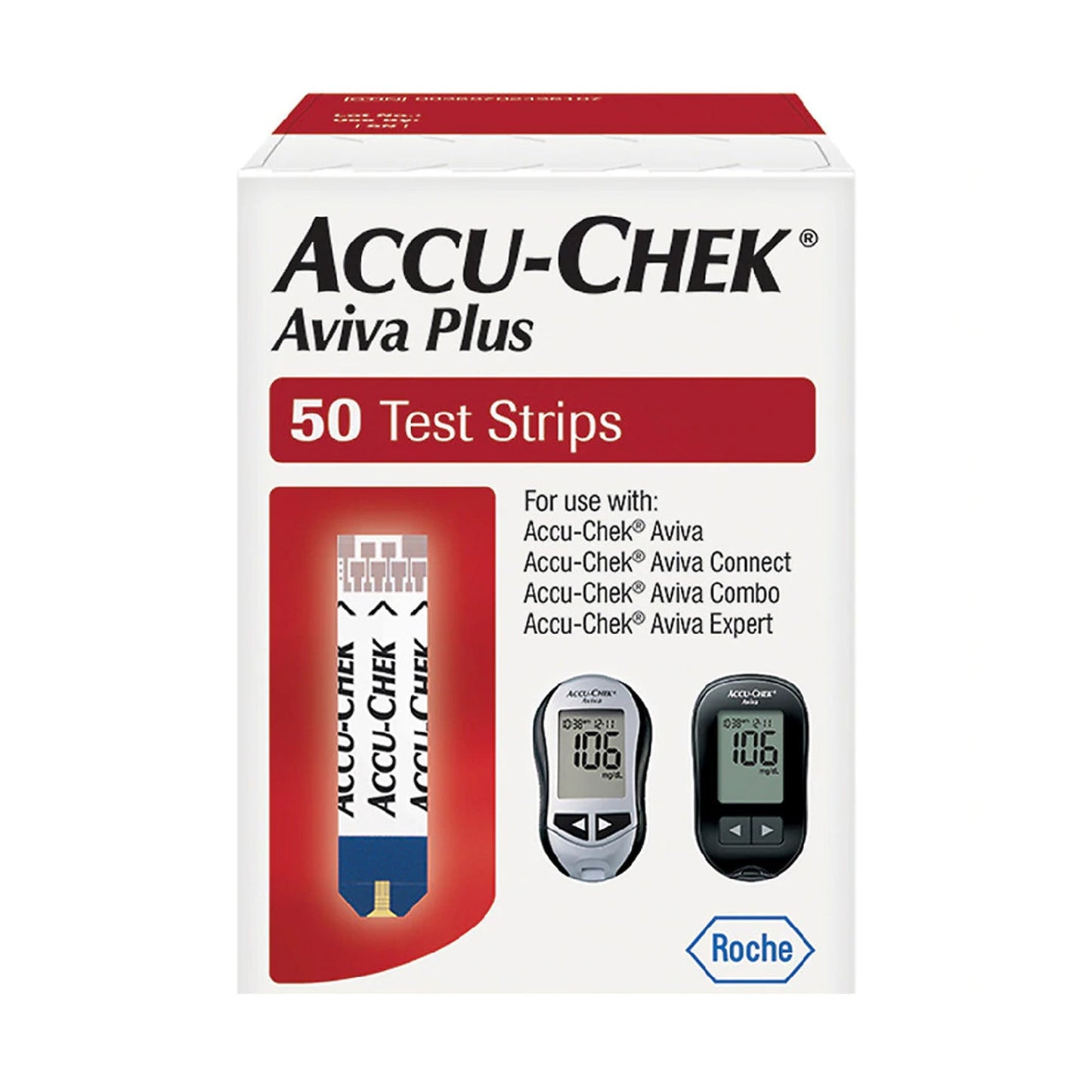 Blood Glucose Test Strips Accu-Chek® Aviva Plus 50 Strips per Pack