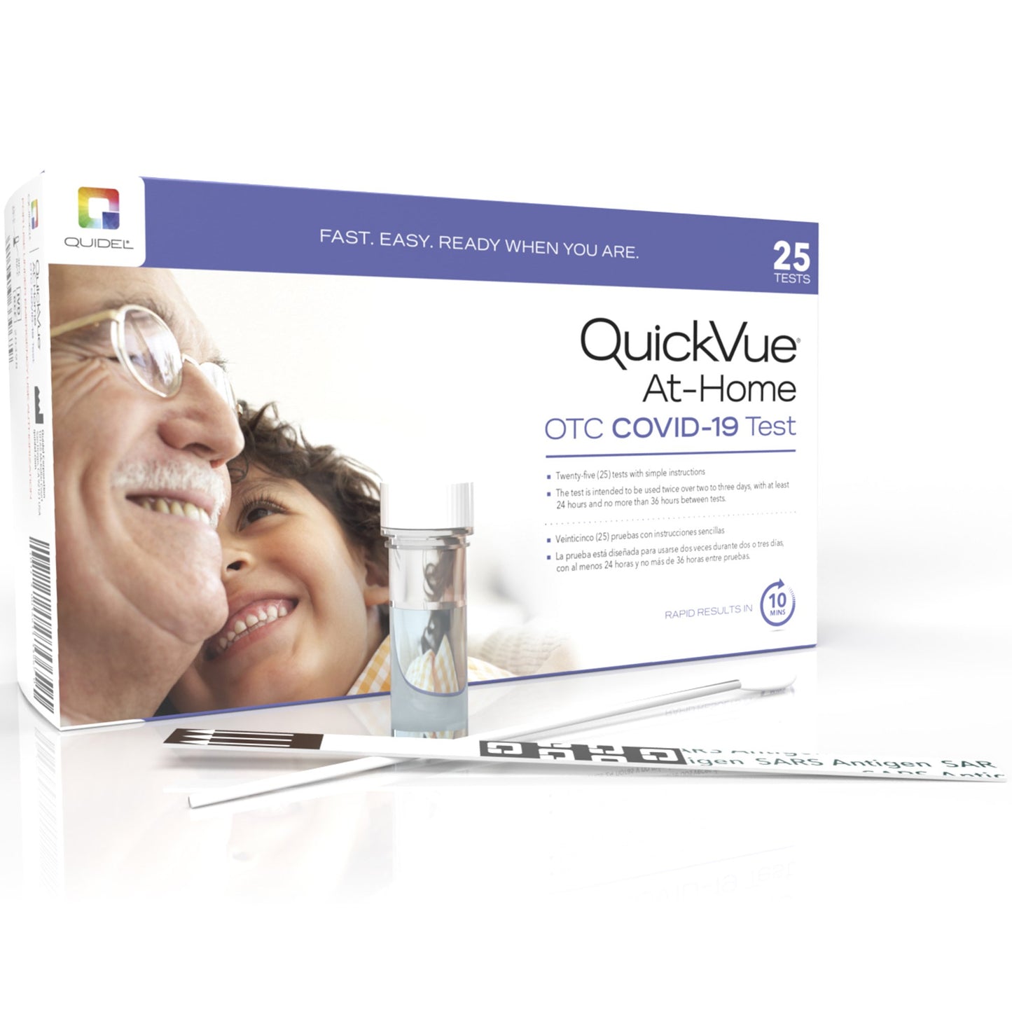 Respiratory Test Kit QuickVue® At-Home OTC COVID-19 Test 25 Tests CLIA Waived