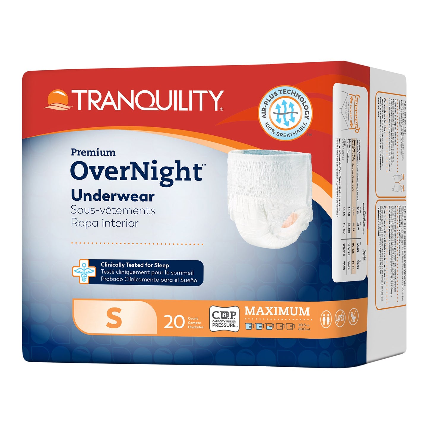 Unisex Adult Absorbent Underwear Tranquility® Premium OverNight™ Pull On with Tear Away Seams Small Disposable Heavy Absorbency