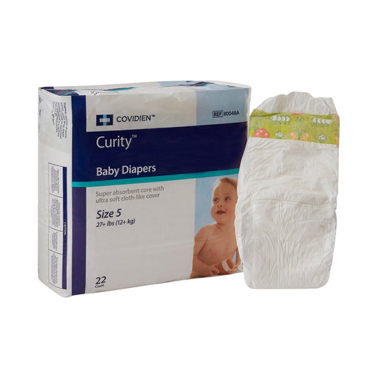 Unisex Baby Diaper Cardinal Health™ Wings™ Size 5 / X-Large Disposable Heavy Absorbency