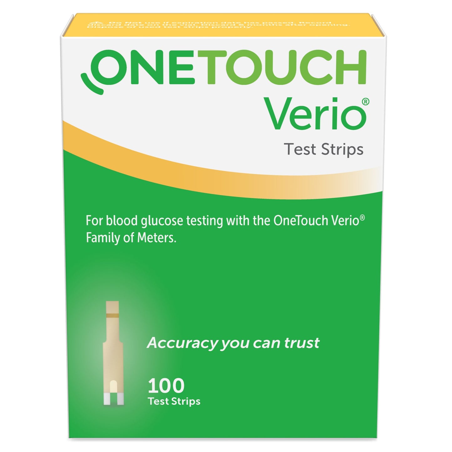 Blood Glucose Test Strips OneTouch® Verio® 100 Strips per Pack