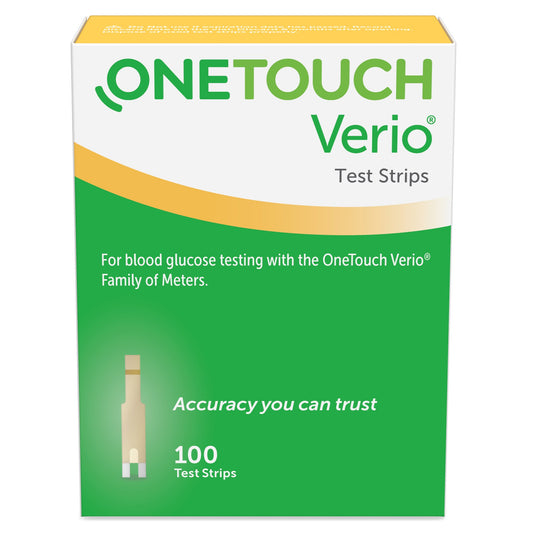 Blood Glucose Test Strips OneTouch® Verio® 100 Strips per Pack