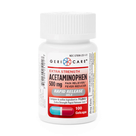 Pain Relief McKesson Brand 500 mg Strength Acetaminophen Gelcap 100 per Bottle