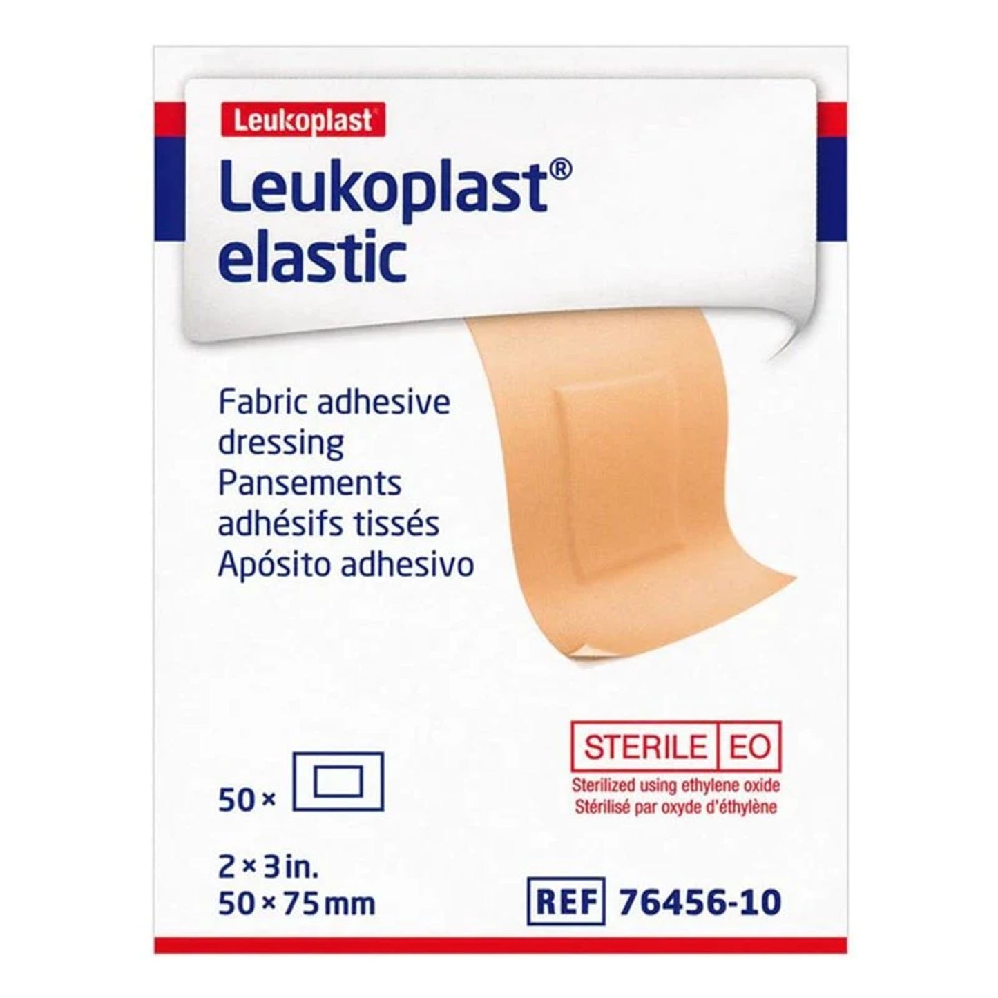 Adhesive Strip Leukoplast® Elastic Cross-Elastic Material Tan 2 X 3 Inch Sterile