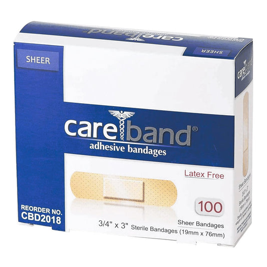 Adhesive Strip Careband™ Plastic Sheer 3/4 X 3 Inch Sterile