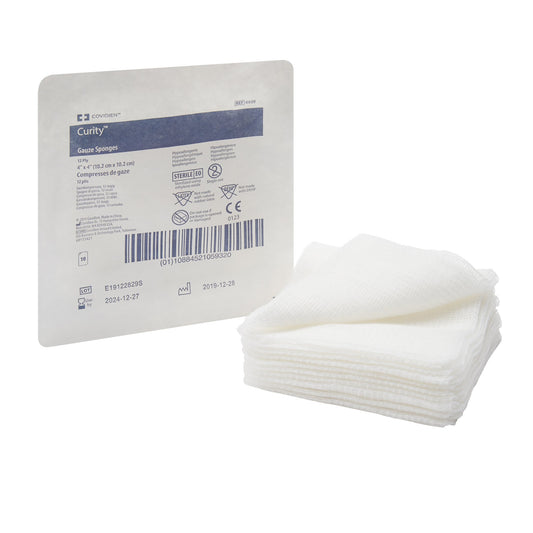 Gauze Sponge Curity™ 4 X 4 Inch 12-Ply Sterile 10 per Tray