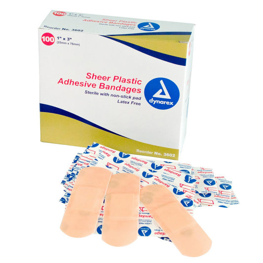Adhesive Strip Dynarex® Plastic Sheer 1 X 3 Inch Sterile