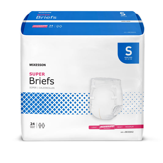 Unisex Adult Incontinence Brief McKesson Small Disposable Moderate Absorbency
