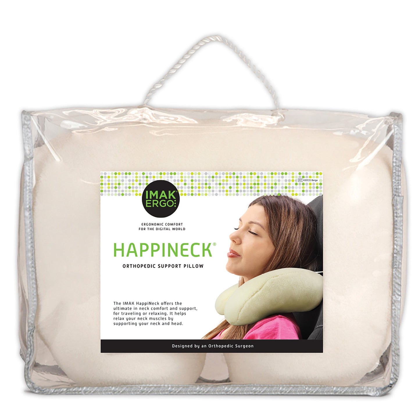Neck Support Pillow IMAK® HappiNeck™ Beige Reusable