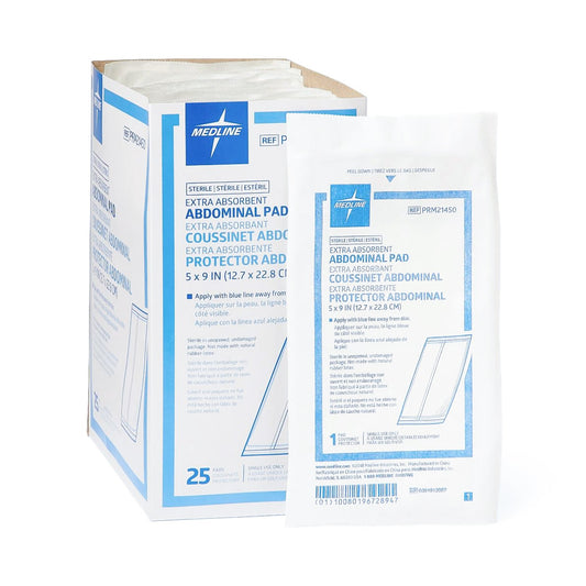 Abdominal Pad Medline Essentials 5 X 9 Inch Sterile 1 per Pack