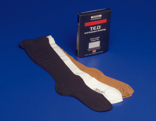 Anti-embolism Stocking T.E.D.™ Knee High Large / Regular White Closed Toe