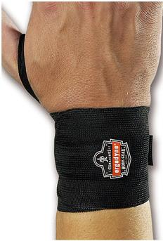 Wrist Support with Thumb Loop ProFlex® 420 Wraparound / Wristlet Elastic Left or Right Wrist Black Small / Medium
