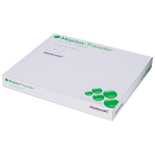 Thin Foam Dressing Mepilex® Transfer 6 X 8 Inch Without Border Film Backing Silicone Adhesive Rectangle Sterile