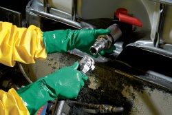 Chemical Protection Glove KleenGuard™ G80 Size 8 Flock Lined Nitrile Green 13 Inch Straight Cuff NonSterile