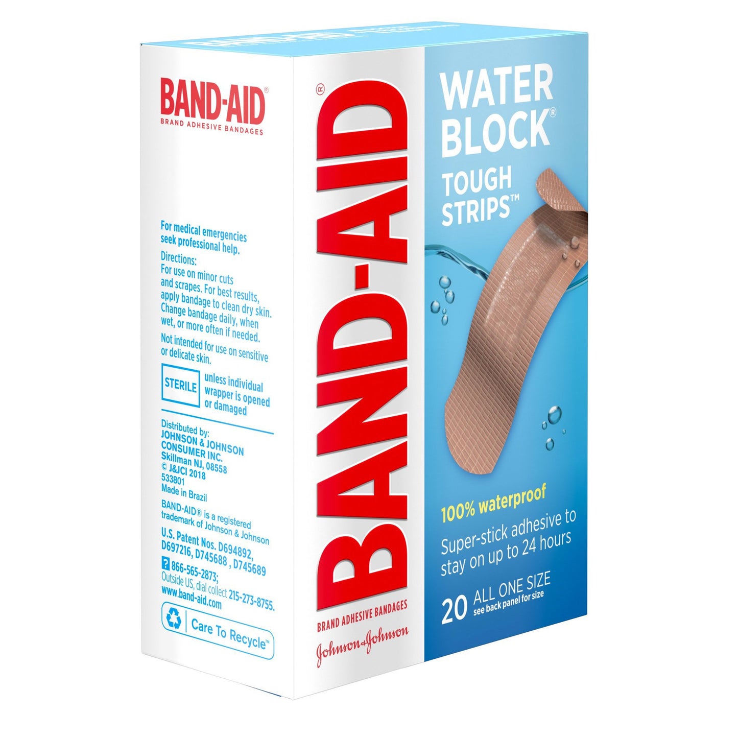 Waterproof Adhesive Strip Band-Aid® Water Block® Tough Strips™ Plastic Tan 1-3/4 X 4 Inch Sterile