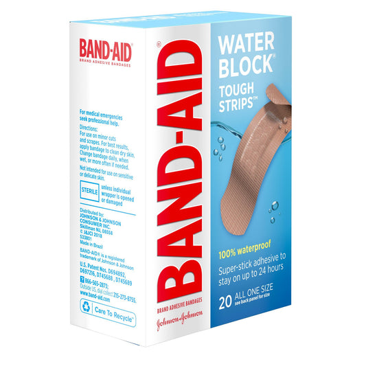 Waterproof Adhesive Strip Band-Aid® Water Block® Tough Strips™ Plastic Tan 1-3/4 X 4 Inch Sterile
