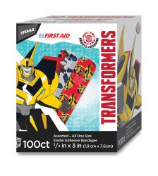 Adhesive Strip Stat Strip® Plastic Kid Design (Transformers) 3/4 X 3 Inch Sterile
