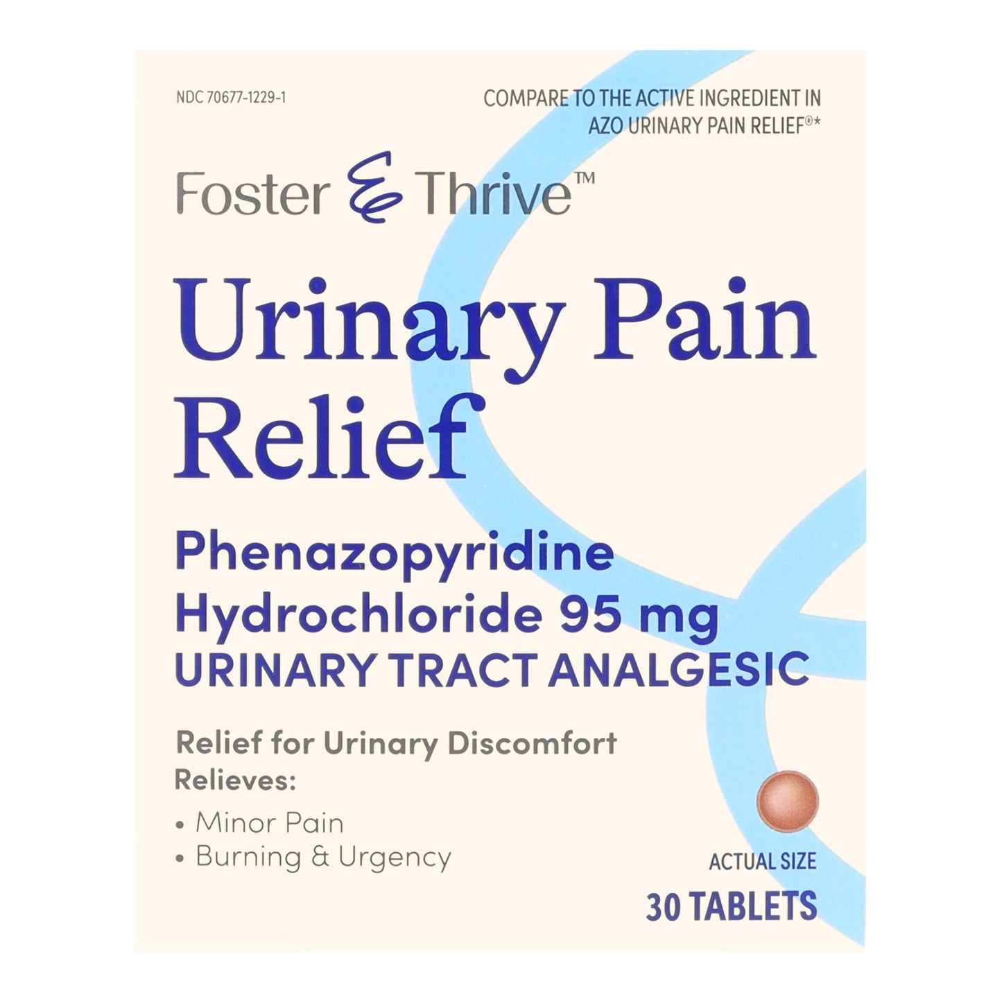 Urinary Pain Relief Foster & Thrive™ 95 mg Strength Phenazopyridine HCL Tablet 30 per Box