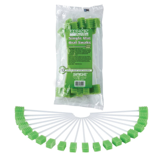 Oral Swab Toothette® Plus Untreated Foam Tip 20 per Pack