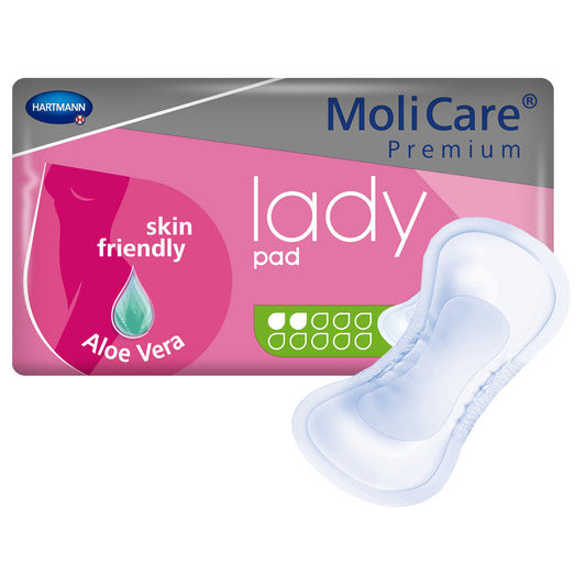 Bladder Control Pad MoliCare® Premium Lady Pads 4-1/2 X 10-1/2 Inch Light Absorbency Polymer Core One Size Fits Most