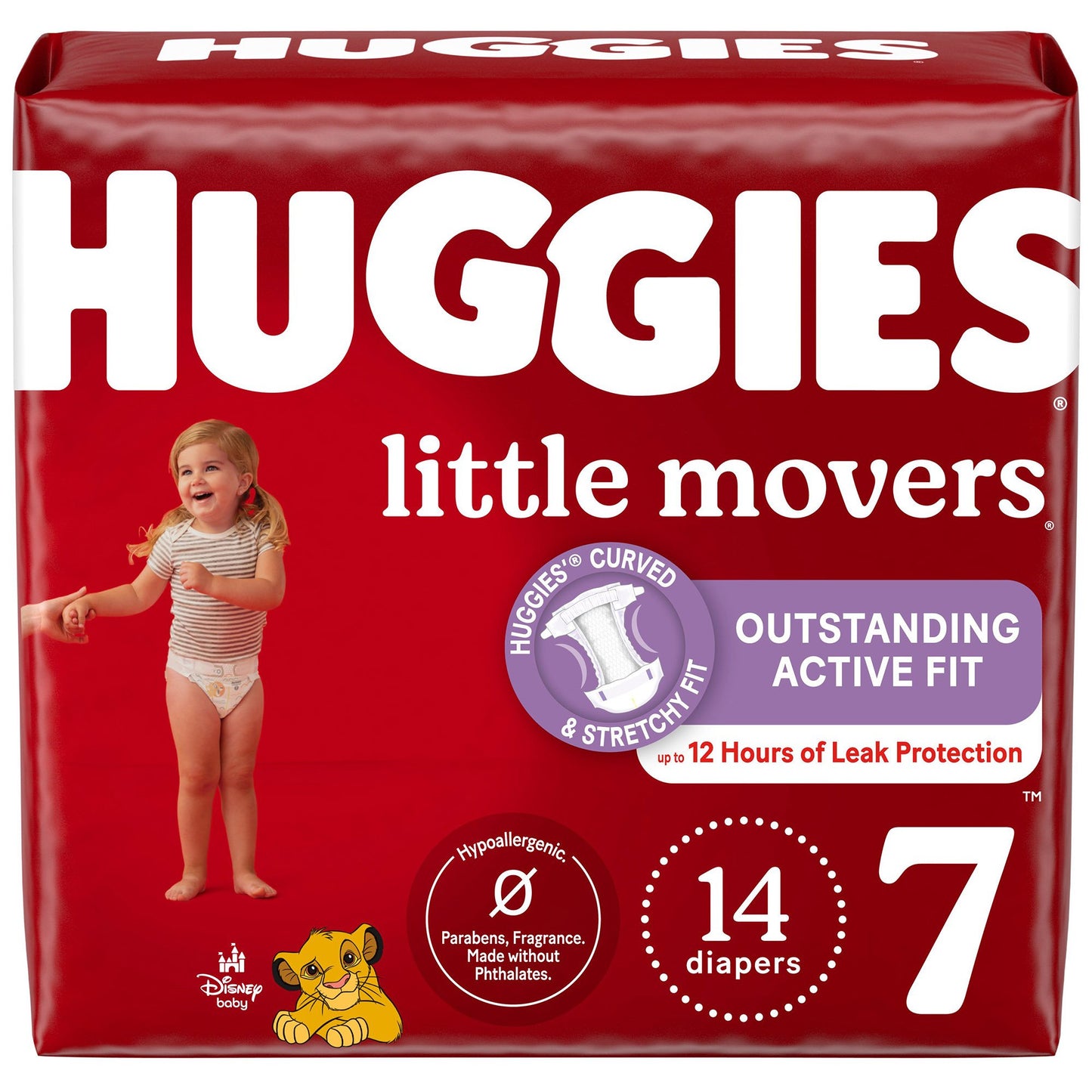 Unisex Baby Diaper Huggies® Little Movers Size 7 Disposable Moderate Absorbency