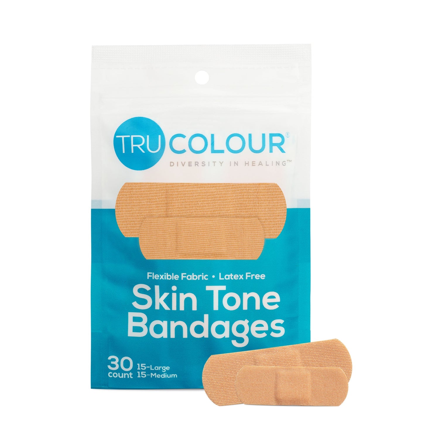 Waterproof Adhesive Strip Tru-Colour® Fabric Beige 1 X 3 Inch Sterile
