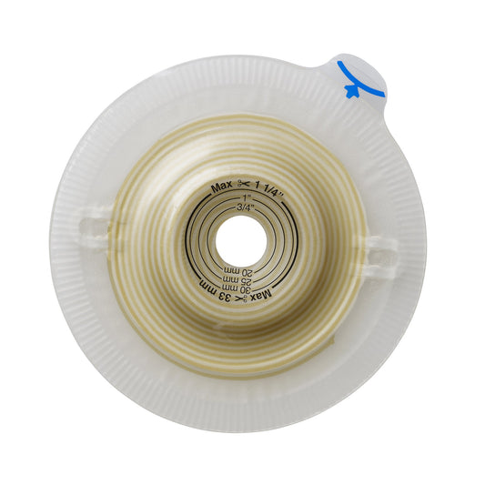 Ostomy Barrier Assura® Trim to Fit, Extra Extended Wear Spiral Adhesive 60 mm Flange Blue Code System Synthetic Resin 5/8 to 1-11/16 Inch Opening