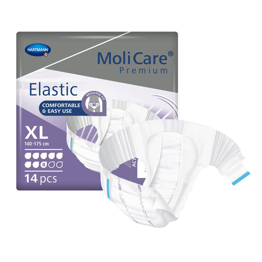 Unisex Adult Incontinence Brief MoliCare® Premium Elastic 8D X-Large Disposable Heavy Absorbency