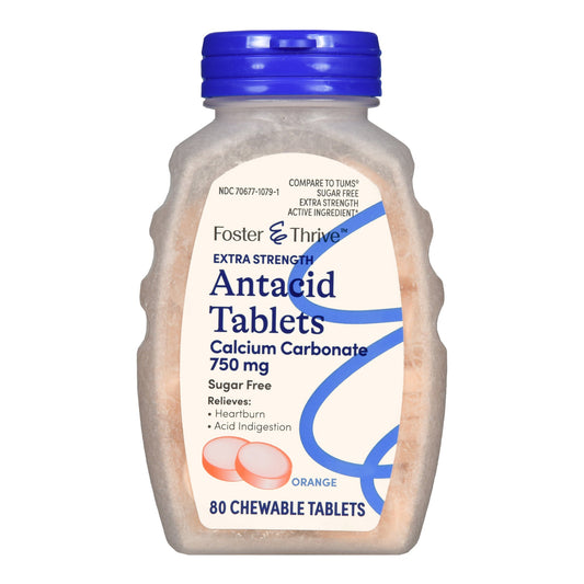 Antacid Foster & Thrive™ 750 mg - 300 mg Strength Chewable Tablet 80 per Bottle
