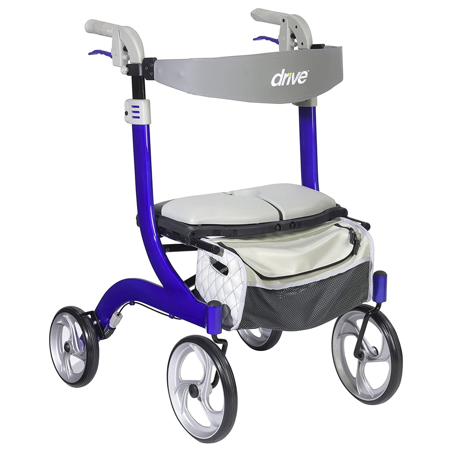 4 Wheel Rollator drive™ Nitro DLX Blue Adjustable Height / Lightweight / Folding Aluminum Frame