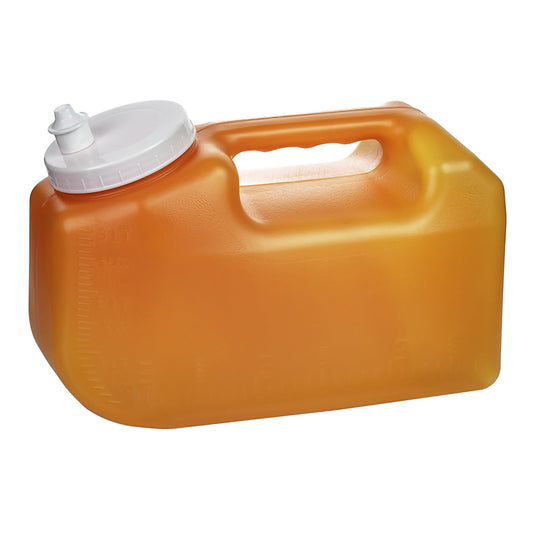 24 Hour Urine Specimen Collection Container Urisafe® 4-1/2 X 6-1/4 X 9-5/8 Inch 3,000 mL (101 oz.) Screw Cap Unprinted NonSterile