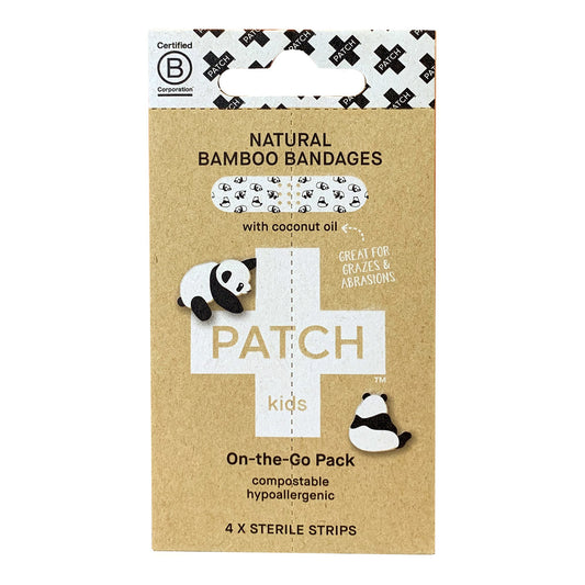 Adhesive Strip Patch™ Kids On The Go Pack Bamboo / Coconut Oil Kid Design (Pandas) 3/4 X 3 Inch Sterile