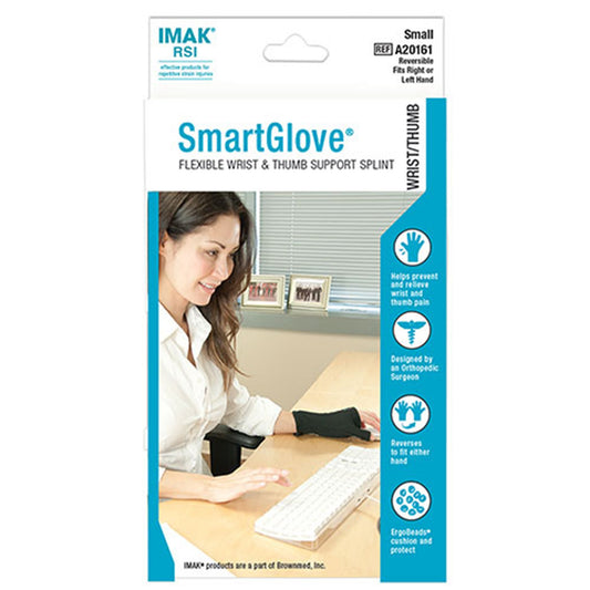 Wrist / Hand Support IMAK® RSI SmartGlove® with Thumb Support Cotton / Spandex Left or Right Hand Black Small