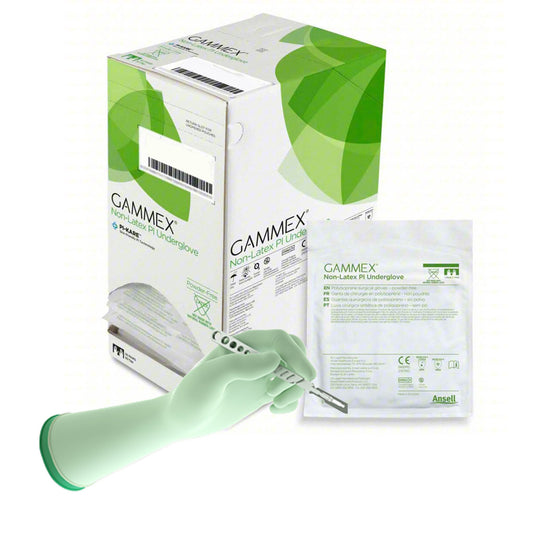 Surgical Underglove GAMMEX® Non-Latex PI Underglove Size 8.5 Sterile Polyisoprene Standard Cuff Length Micro-Textured Green Chemo Tested