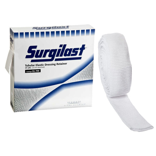 Elastic Net Retainer Dressing Surgilast® Tubular Elastic 25 Yard Size 5-1/2 White Medium Head / Shoulder / Thigh NonSterile