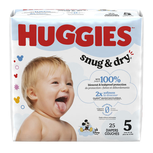 Unisex Baby Diaper Huggies® Snug & Dry Size 5 Disposable Heavy Absorbency