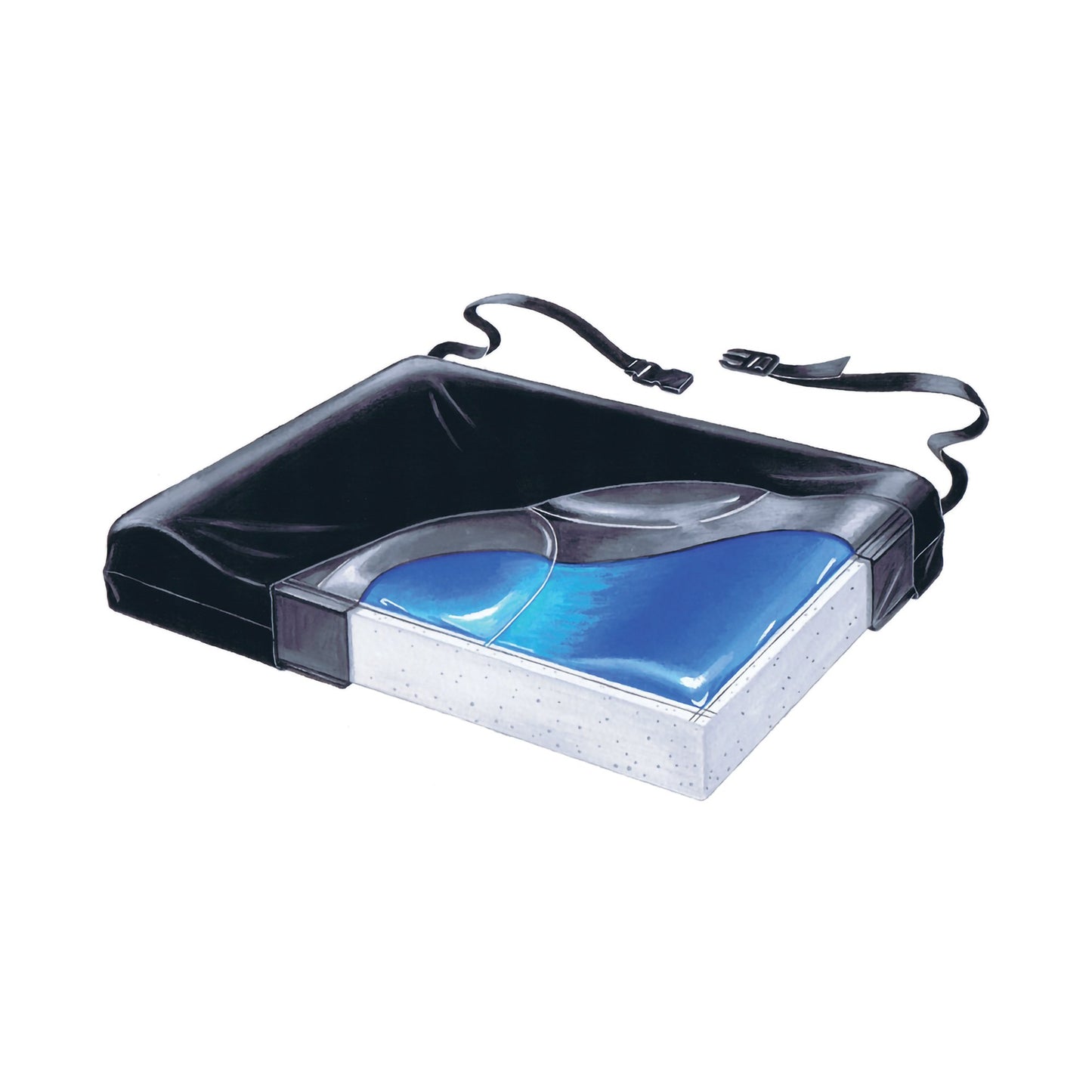 Seat Cushion Stability Plus 18 W X 16 L X 2-1/2 D Inch Foam / Gel