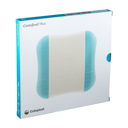 Hydrocolloid Dressing Comfeel® Plus Film Backing 4 X 4 Inch Square Hydrocolloid / Sodium Carboxymethylcellulose (CMC) / Film