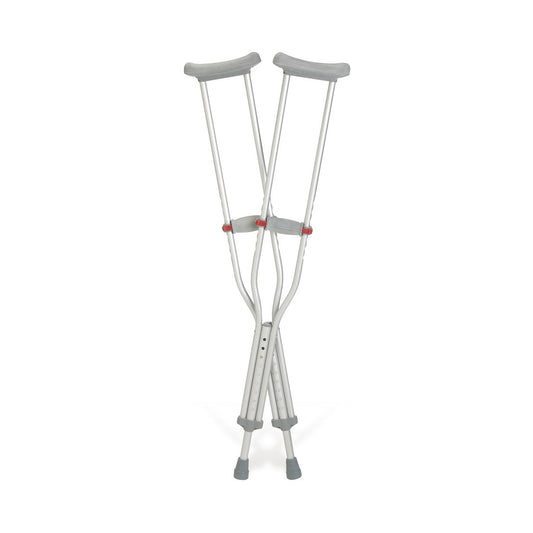 Underarm Crutches Red Dot® Adult 5 Foot 2 Inch to 5 Foot 10 Inch User Height Aluminum Frame 300 lbs. Weight Capacity