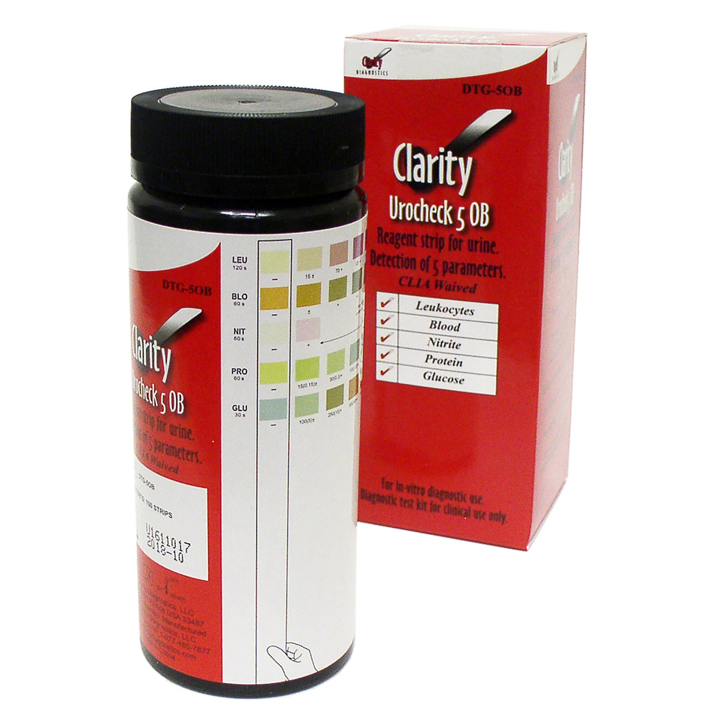 Urinalysis Reagent Clarity® Blood, Glucose, Leukocytes, Nitrite, Protein For Clarity Urocheck Urinalysis Meter
