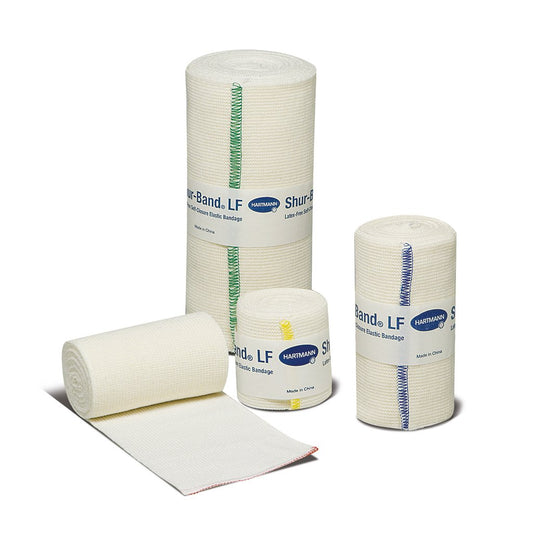 Elastic Bandage Shur-Band® LF 4 Inch X 10 Yard Double Length Single Hook and Loop Closure Natural NonSterile Standard Compression