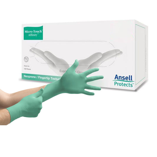Exam Glove Micro-Touch® Affinity® Large NonSterile Polychloroprene Standard Cuff Length Textured Fingertips Green Chemo Tested