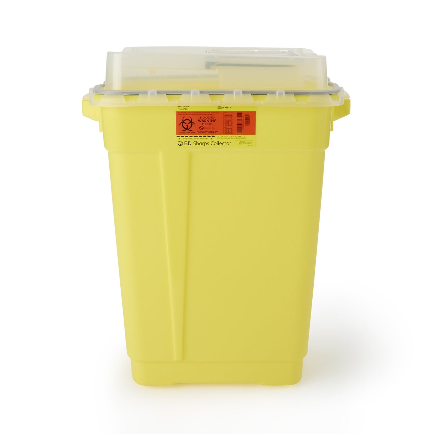 Chemotherapy Waste Container BD™ Yellow Base 26-1/4 H X 20 W X 14-3/4 D Inch Vertical Entry 19 Gallon